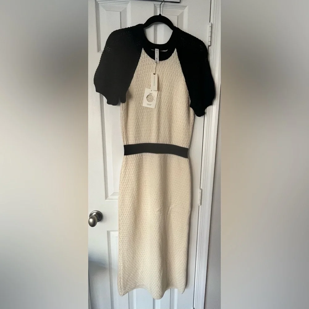 Daily Practice by Anthropologie Black and Cream Knit dress (L) NWT - Picture 4 of 7